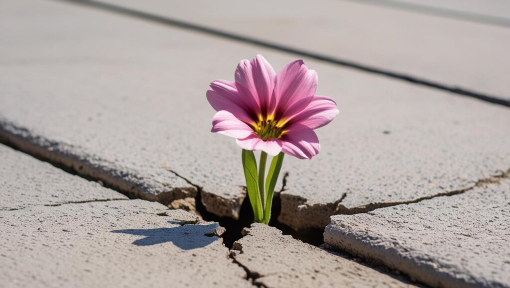 flower growing out of cracks